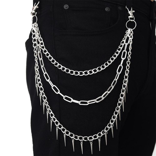 Pantaloni punk catene cintura
